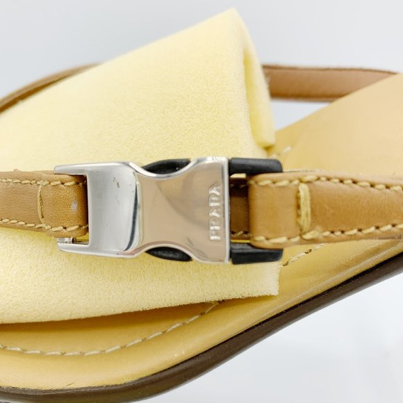 Prada Tan Leather Sandal with 80mm Heel - Picture 3 of 8